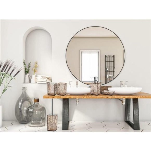 Acrylic Bathroom Accessories Set, 5 Piece Brown Bathroom Vanity Accessory Set - Picture 7 of 7